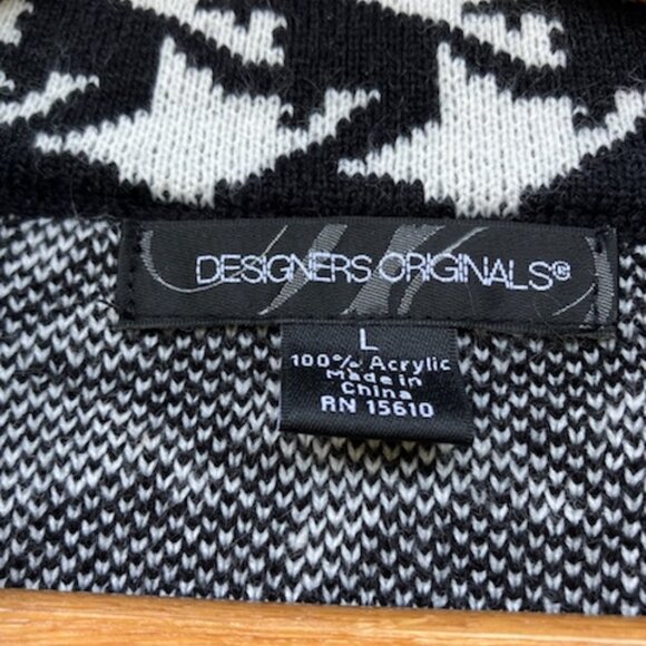 Vintage Womens Button Front Collar Sweater Cardigan Houndstooth Plaid Preppy - Picture 7 of 8